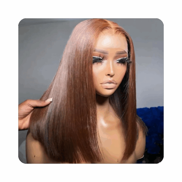 jrfcuybh The Daisy Unit – Cinnamon Color Bone Straight 5x5 Glueless Wig — 10″ — 100% human hair