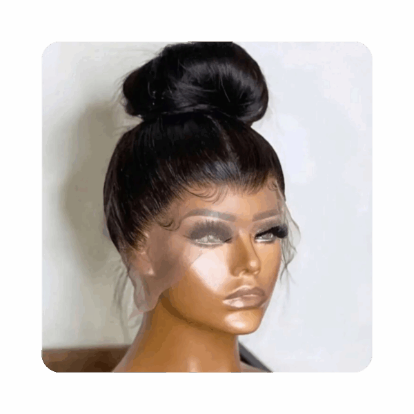 loikjhtf Queen Unit – 360 Degrees Peruvian Glueless Lace Wig — 20″ 360° straight — 100% human hair in natural black — view 2