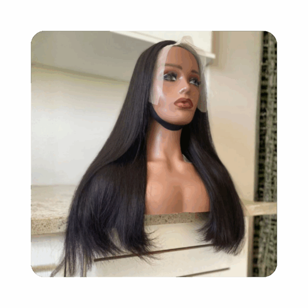 nyhtbg The Bee Unit – Double Drawn Frontal Lace Wig — 10″ 13x4 straight — 100% human hair in natural black