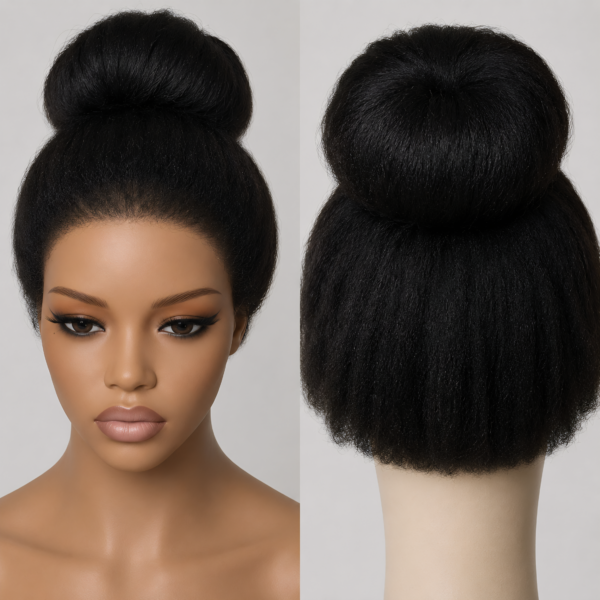 Ebony Last The Ebony 360 – 24" Glueless Kinky Straight Wig — 360° — 100% human hair in natural black — view 5