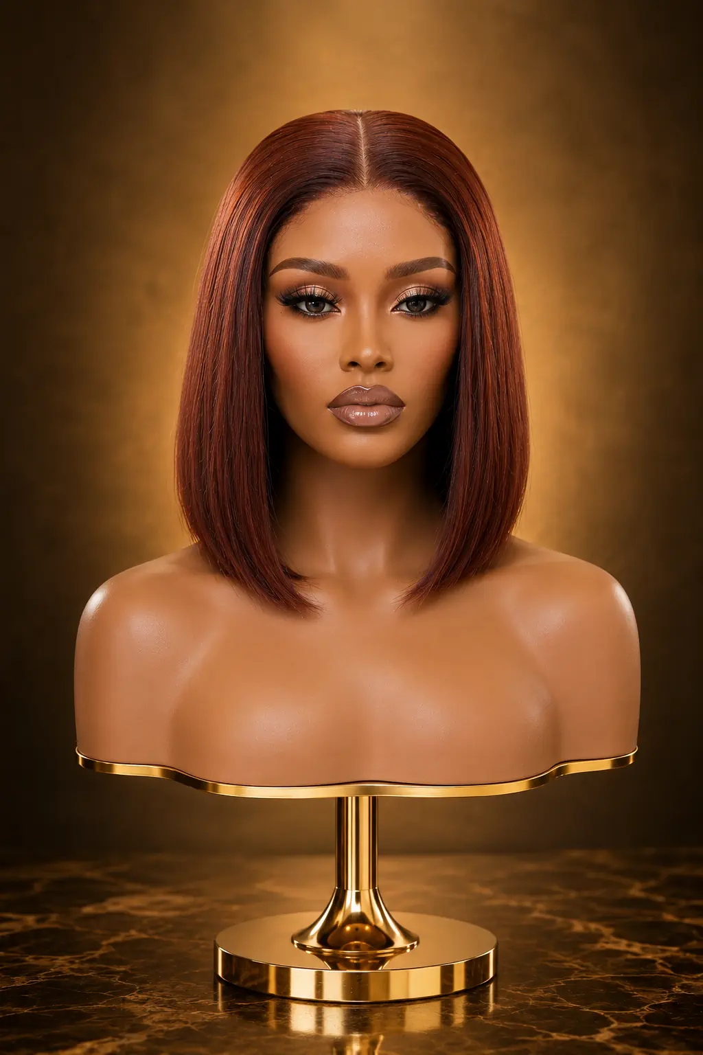 The Phoenix Bob in hazelnut brown, showing its straight bob shape